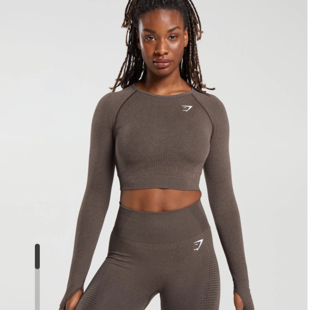 GYMSHARK VITAL SEAMLESS 2.0 LONG SLEEVE CROP TOP Medium